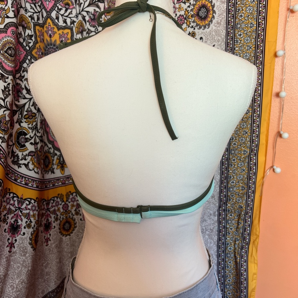 Aqua Halter Ruffle Top - Picture 3 of 4